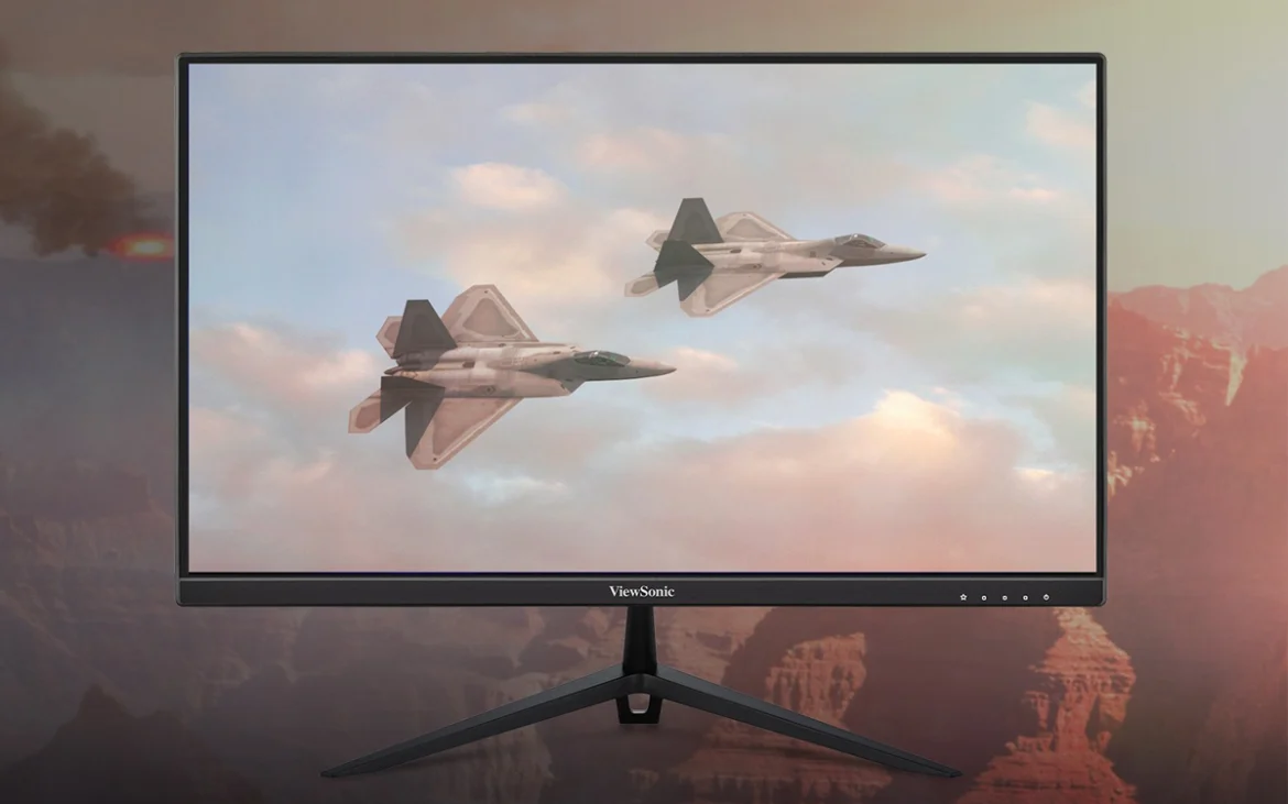 Monitor ViewSonic Serie VX28 mostrando escena de acción en alta velocidad